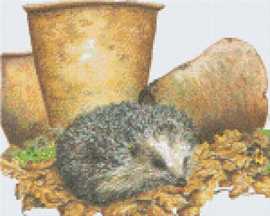 Hedgehog By The Pots Nine [9] Baseplate PixelHobby Mini-mosaic Art Kit